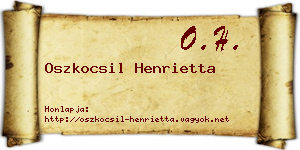 Oszkocsil Henrietta névjegykártya