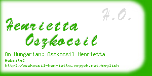 henrietta oszkocsil business card